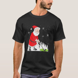 T-shirt Joueur de golf père Noël Costume de pyjama de Noël
