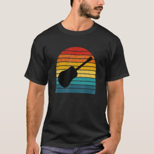 T-shirt Joueur de guitare acoustique électrique rétro en d