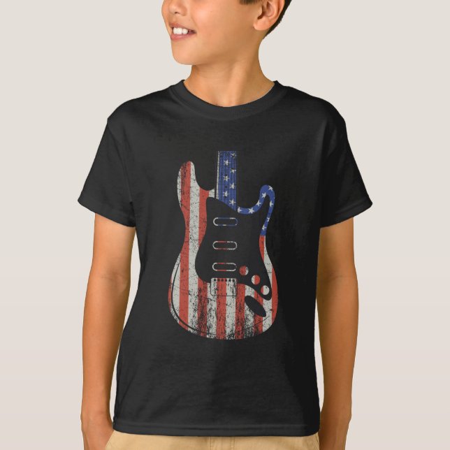 T-shirt Joueur de guitare américain Amant de la musique du (Devant)