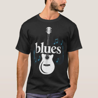 T-shirt Joueur de Guitare Blues Musique Blues Guitare Vint