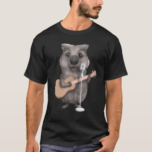 T-shirt Joueur de guitare chantant wombat musicien musique