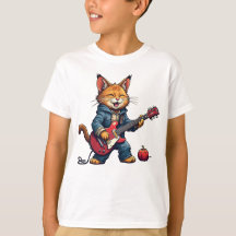 Joueur de guitare chat orange