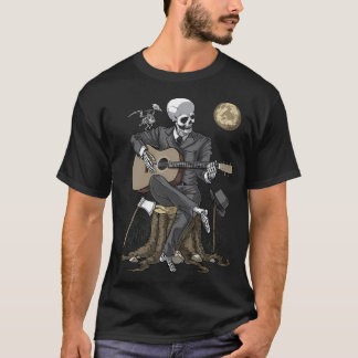 T-shirt Joueur de guitare gothique squelette