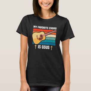 T-shirt Joueur de guitare Mon accord préféré est Gsus Guit