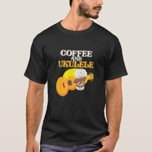T-shirt Joueur de guitare Ukulele et café Musique Musicien