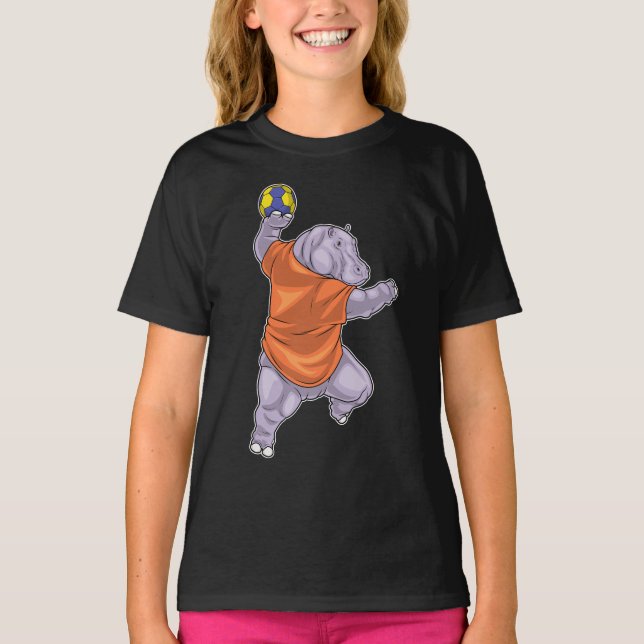 T-shirt Joueur de handball hippo Handball (Devant)