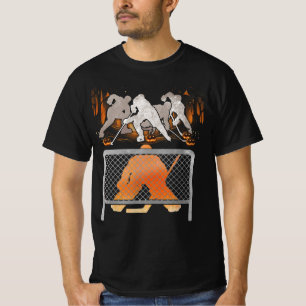 T-shirt Joueur de hockey de gardien de but Citrouille Hall