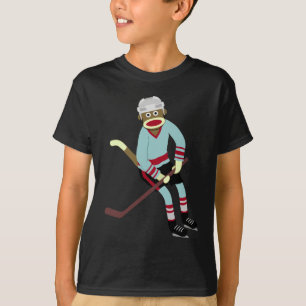 T-shirt Joueur de hockey de singe de chaussette