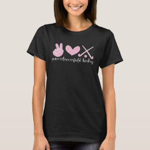 T-shirt Joueur de hockey de terrain de l'amour de la paix