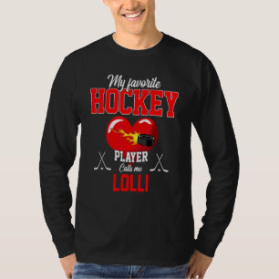 T-shirt Joueur de hockey favori m'appelle Lolli Fête des M