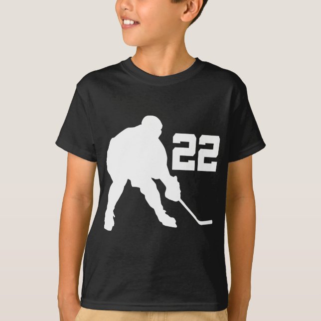 T-shirt Joueur de hockey Jersey numéro 22 de glace (Devant)