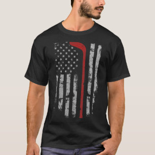 T-shirt Joueur de hockey patriotique américain de hockey a