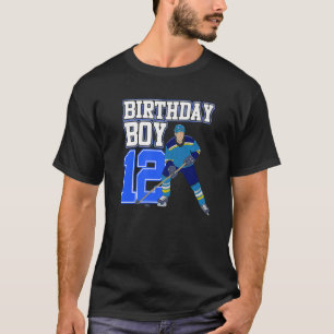 T-shirt Joueur de hockey sur glace 12e anniversaire Joueur