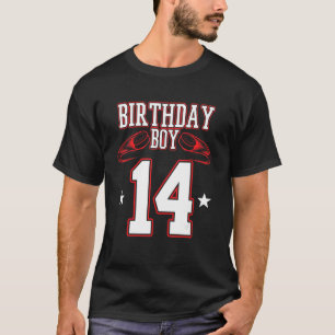 T-shirt Joueur de hockey sur glace 14e anniversaire Joueur