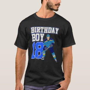 T-shirt Joueur de hockey sur glace 18e anniversaire Joueur