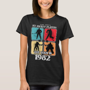 T-shirt Joueur de hockey sur glace âgé de 40 ans 1982 40e