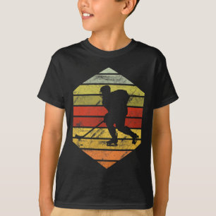 T-shirt Joueur de hockey sur glace attaquant de jersey rét