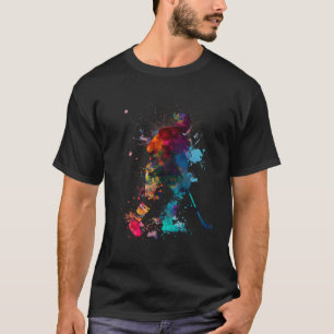 T-shirt Joueur de hockey sur glace coloré de hockey sur gl