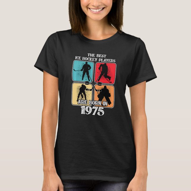 T-shirt Joueur de hockey sur glace de 47 ans 1975 47e anni (Devant)