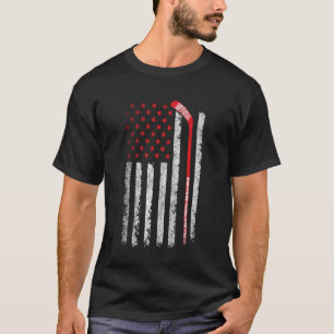 T-shirt Joueur de hockey sur glace drapeau américain patri