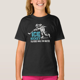 T-shirt Joueur De Hockey Sur Glace Marche Sur Eau