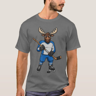 T-shirt Joueur de hockey sur glace Moose Sports Animal ami