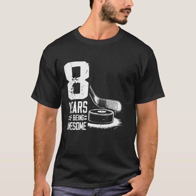 T-shirt Joueur de hockey sur glace pour garçon de 8 ans (Devant)