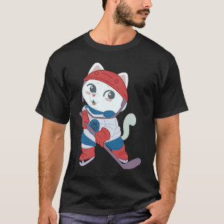 T-shirt Joueur de Hokey Chat Mignon Enfants