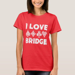 T-shirt Joueur de jeu de cartes de bridge que j'aime