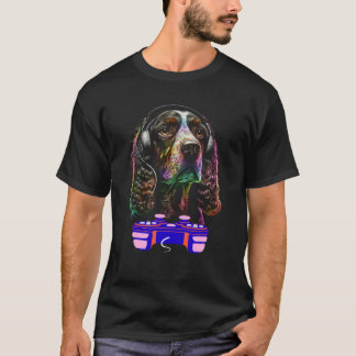 T-shirt Joueur de jeu vidéo Cocker Spaniel anglais Chien