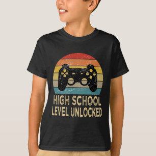 T-shirt Joueur de jeux vidéo de niveau lycée débloqué Prem