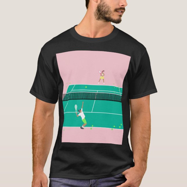 T-shirt Joueur de Match Art Moderne Pink Green (Devant)