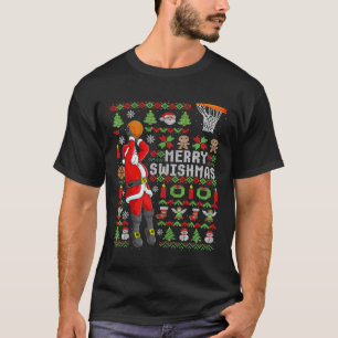 T-shirt Joueur de Noël Père Noël Bysketbyll - Slam Dunk Ug