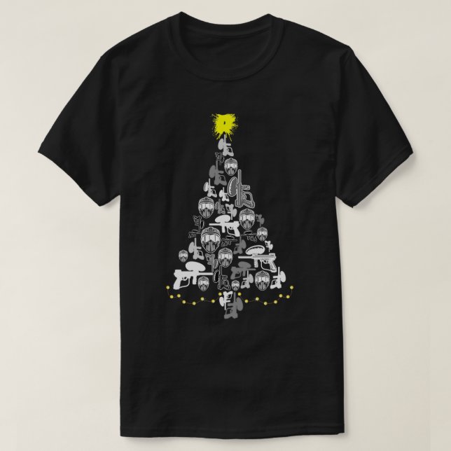 T-shirt Joueur de Painball Arbre de Noël 3 (Design devant)