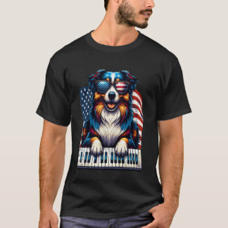 T-shirt Joueur de piano berger australien patriotique État