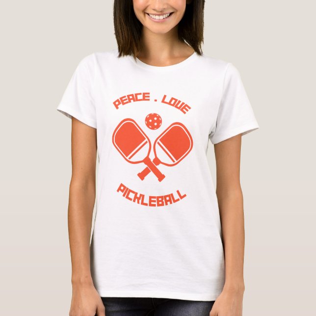 T-shirt Joueur de Pickleball Cadeau Paix Amour & Picklebal (Devant)