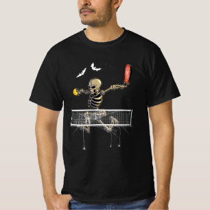 T-shirt Joueur de Pickleball éffrayant Squelette Van Hallo