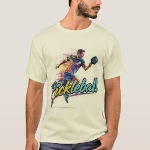 T-shirt Joueur de pickleball masculin en mouvement