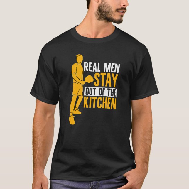 T-shirt Joueur de Pickleball Mens Les vrais hommes restent (Devant)