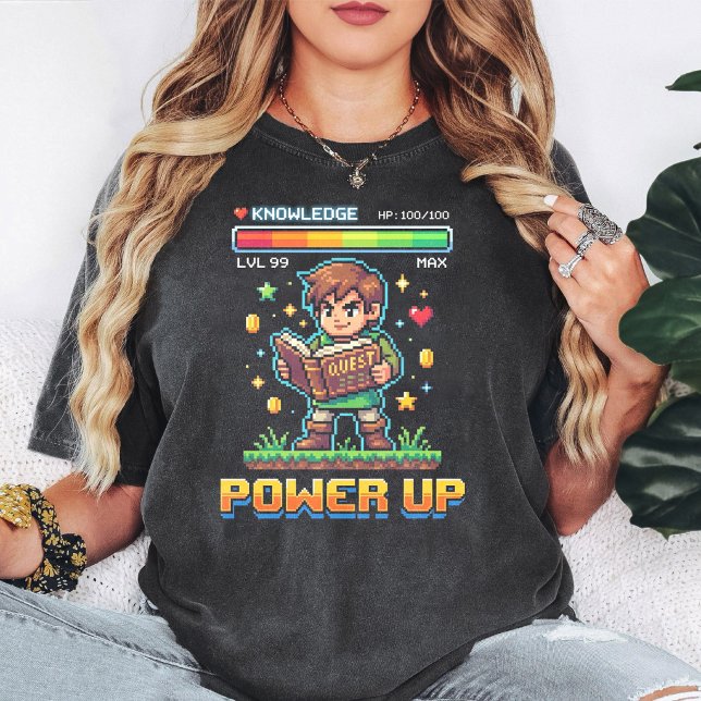 T-shirt Joueur de Pixel Art Rétro qui se Renforce (Créateur téléchargé)