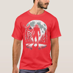 T-shirt Joueur de Pleine lune du drapeau américain Centre