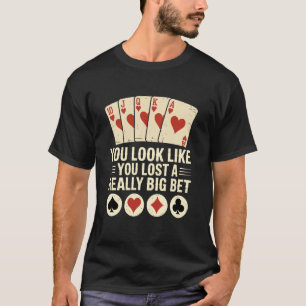 T-shirt Joueur de poker Cartes de flush royal Parieur Pari