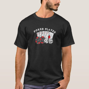 T-shirt Joueur de poker Jeux cartes de casino pari Texas H
