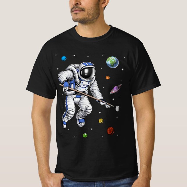 T-shirt Joueur de pool d'astronautes (Devant)