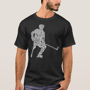 T-shirt Joueur de Roller Hockey Word Art Inline Hockey Typ