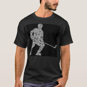 T-shirt Joueur de Roller Hockey Word Art, Typographie de H