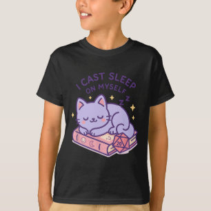 T-shirt Joueur de Rpg Chat Nerd Dormant D20 Dés Pour Amour