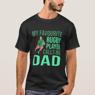 T-shirt Joueur de rugby favori des hommes m'appelle papa m