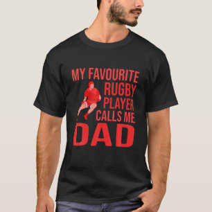 T-shirt Joueur de rugby favori des hommes m'appelle papa m