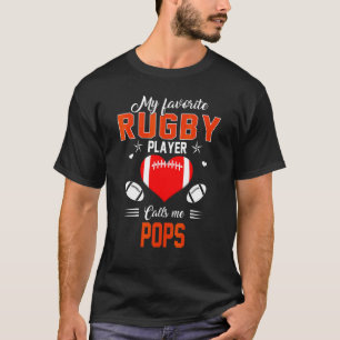 T-shirt Joueur de rugby favori me traite Pops fête des mèr